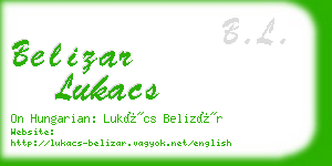 belizar lukacs business card